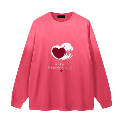 ユニセックス グラデーション ウォッシュ ロングスリーブ Tシャツ | 色の流れを、軽やかにまとわせる