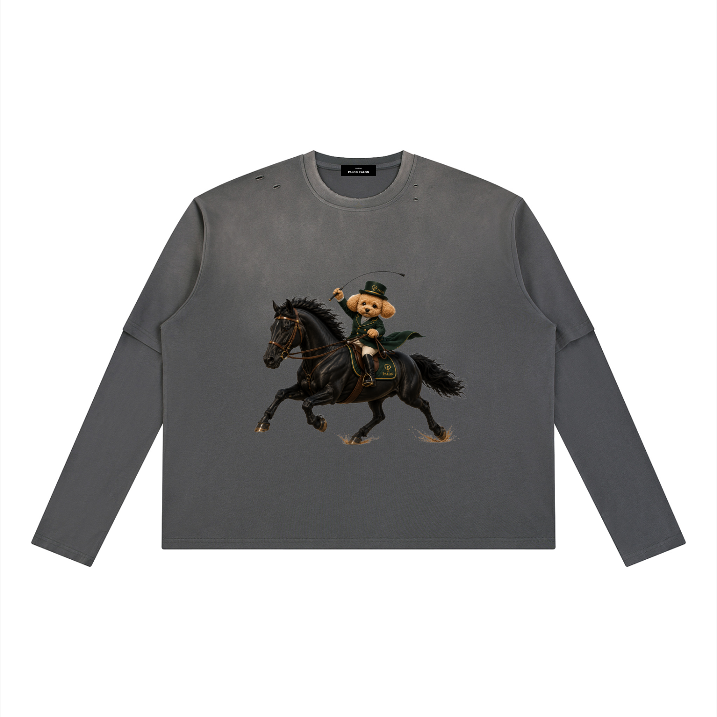ユニセックス ヴィンテージウォッシュ レイヤード ロングスリーブ Tシャツ — Unisex Vintage Wash Layered Long-Sleeve T-Shirt