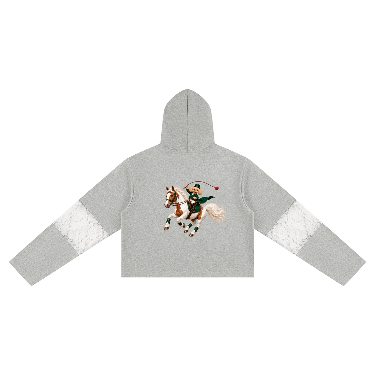 EQUESTRIAN CALON | レースパネルクロップドフーディー（レディース） / Women's Cropped Lace-Panel Hoodie