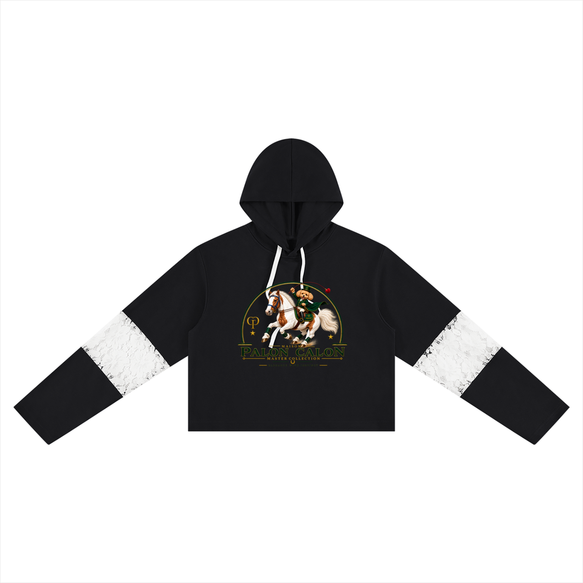 EQUESTRIAN CALON | レースパネルクロップドフーディー（レディース） / Women's Cropped Lace-Panel Hoodie