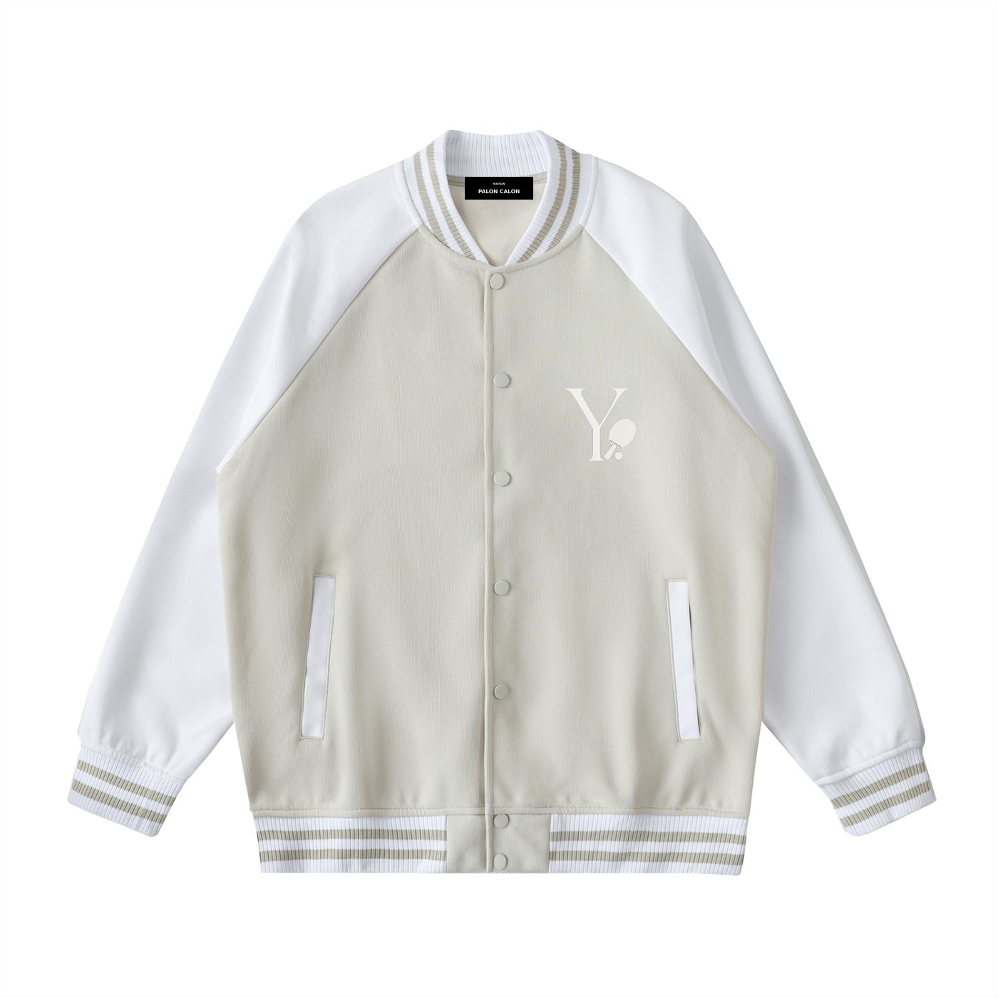 ユニセックス ツートーン ラグラン バーシティジャケット — Unisex Two-Tone Raglan Varsity Jacket