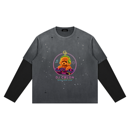 ユニセックス ヴィンテージウォッシュ ディストレスド レイヤーティー — Unisex Vintage Wash Distressed Layer T-Shirt