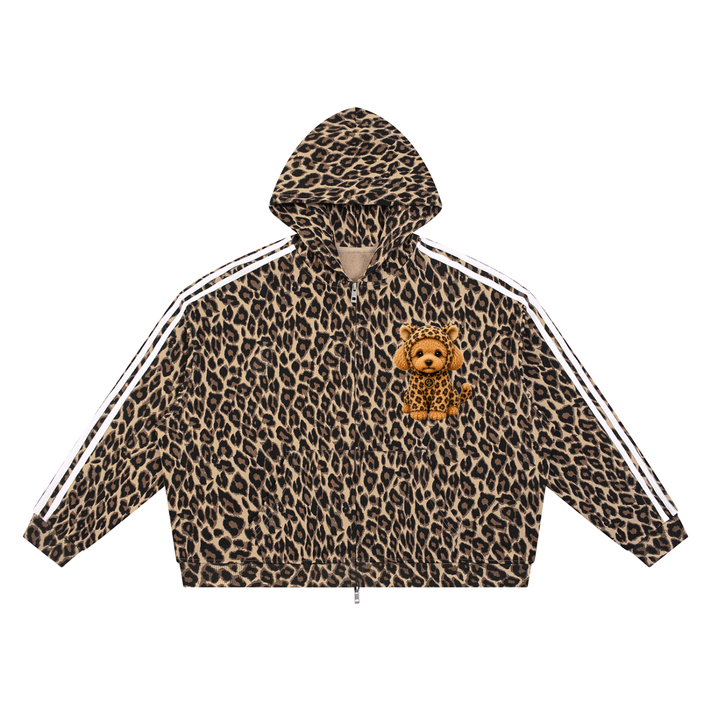 Unisex Leopard Full Zip Hoodie