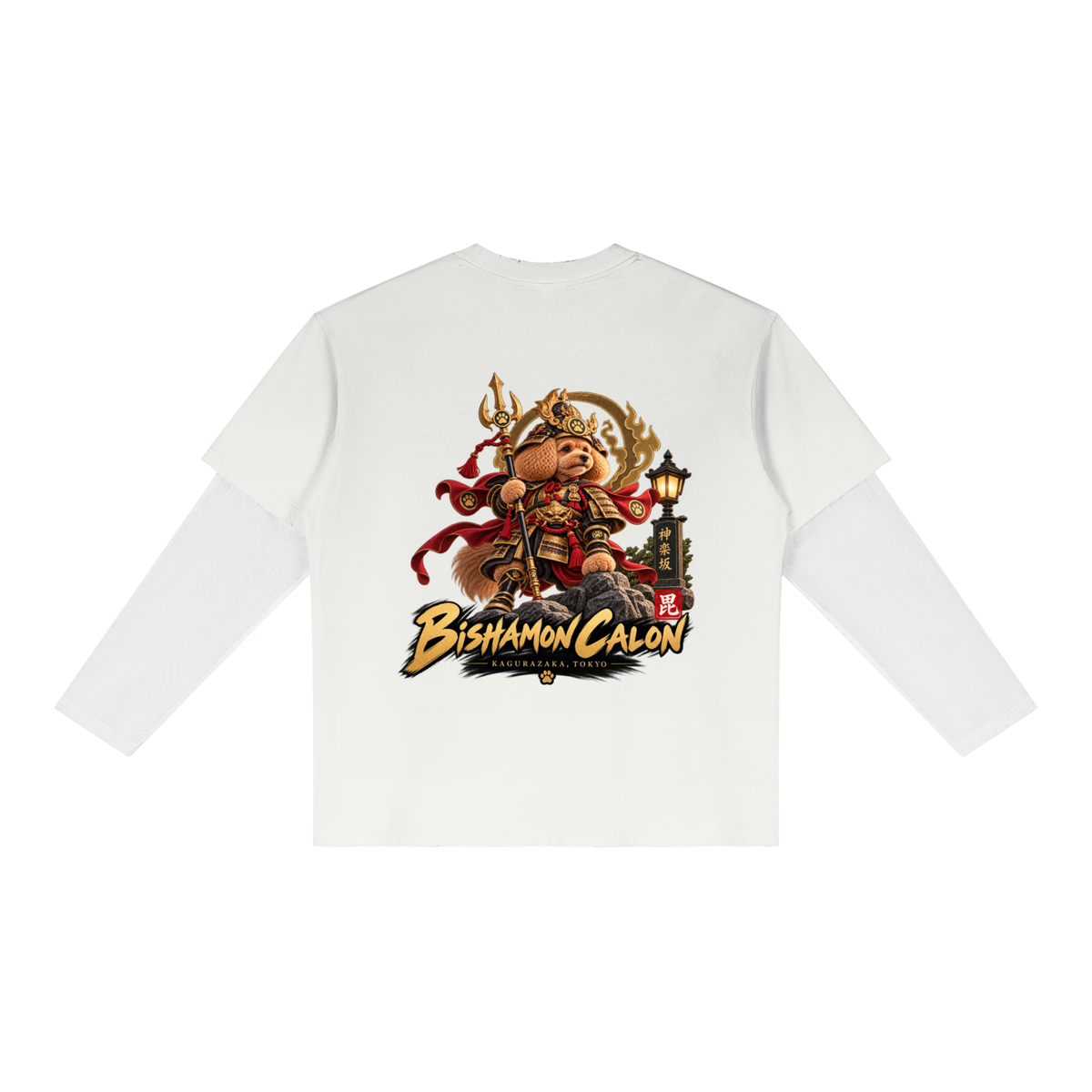 KAGURAZAKA | ユニセックス サンフェード レイヤー Tシャツ毘沙門 / Unisex Sunfade Layer T-Shirt