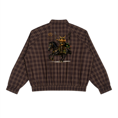 ユニセックス プレイド フルジップ トラックジャケット — Unisex Plaid Full-Zip Track Jacket