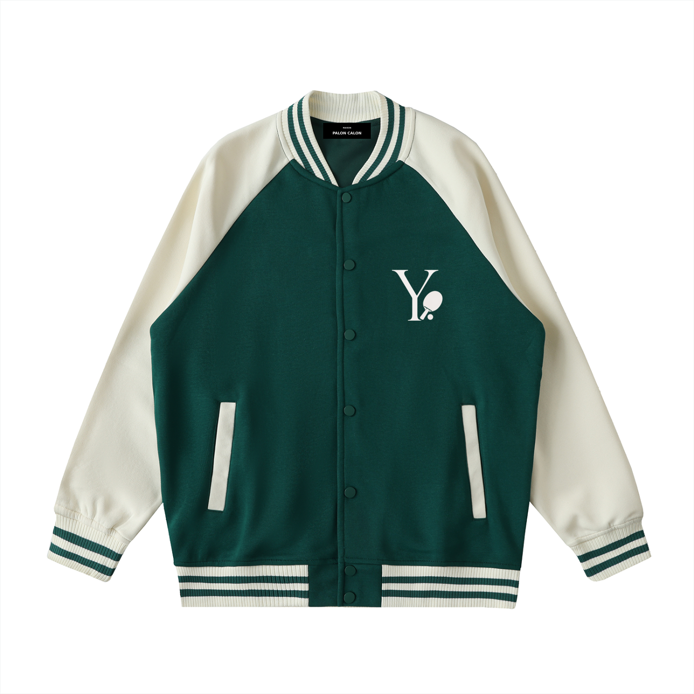 ユニセックス ツートーン ラグラン バーシティジャケット — Unisex Two-Tone Raglan Varsity Jacket