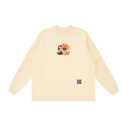WINE SCHOLAR CALON | レイヤード オーバーサイズ Tシャツ（ユニセックス）/ Unisex Layered Oversized T-Shirt