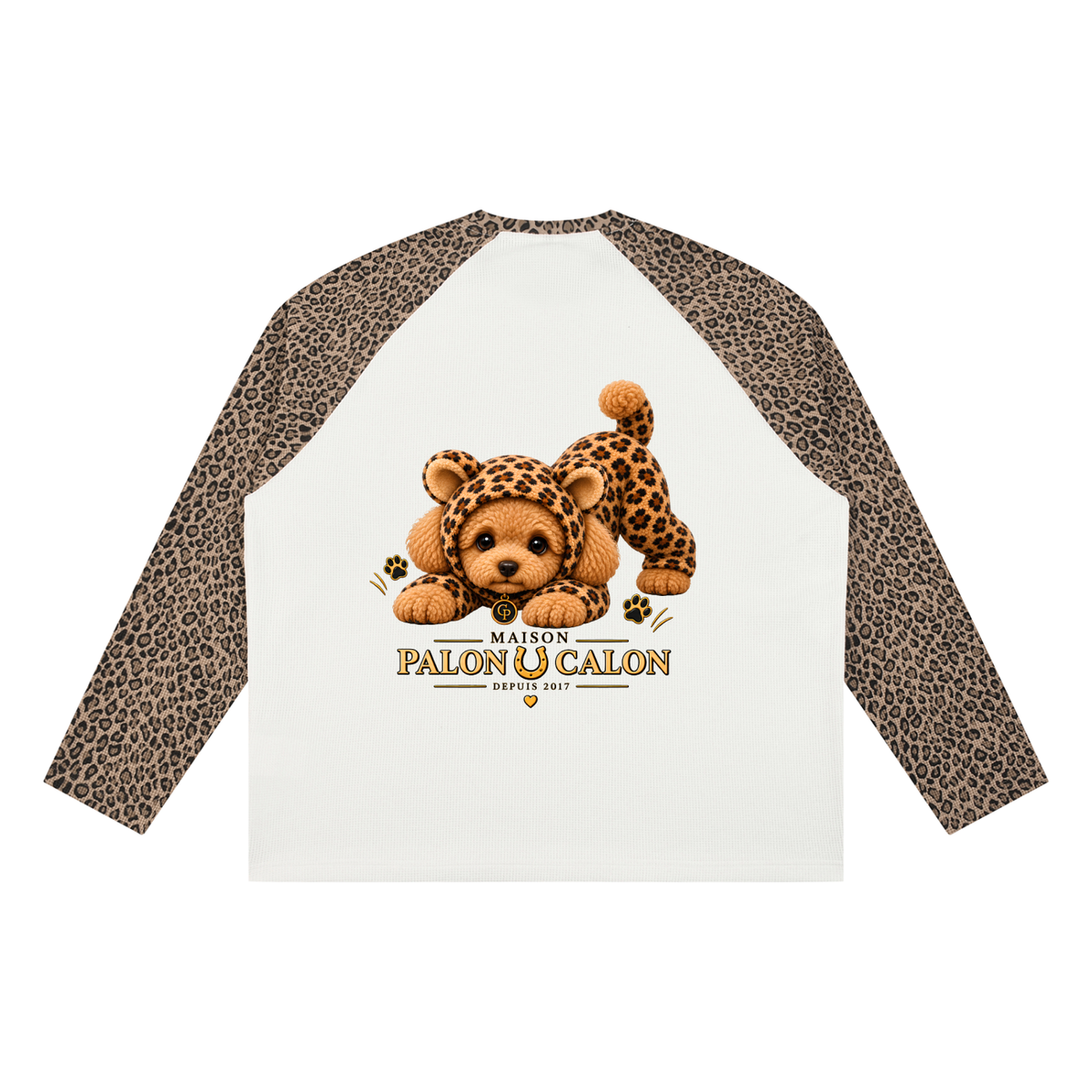 LEOPARD | レオパード柄 パネル ラグランスリーブ Tシャツ（ユニセックス）/ Unisex Leopard Panel Raglan Sleeve T-Shirt