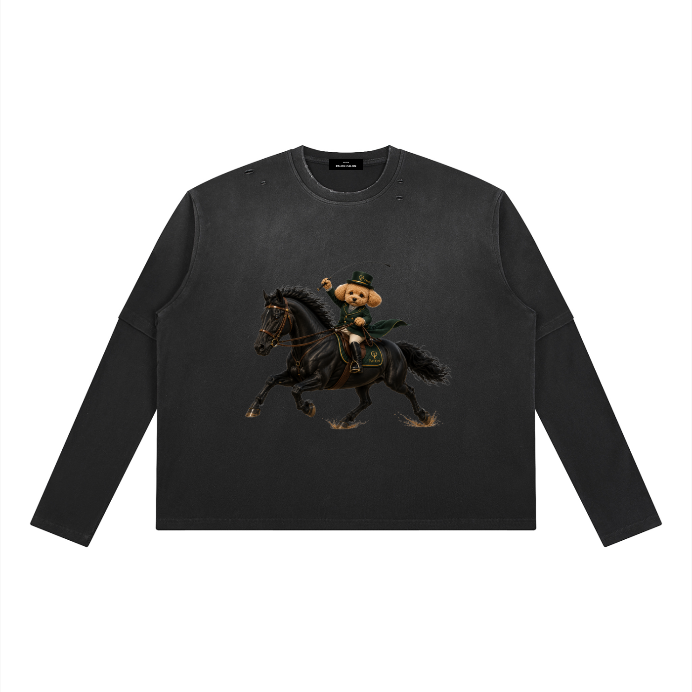 ユニセックス ヴィンテージウォッシュ レイヤード ロングスリーブ Tシャツ — Unisex Vintage Wash Layered Long-Sleeve T-Shirt