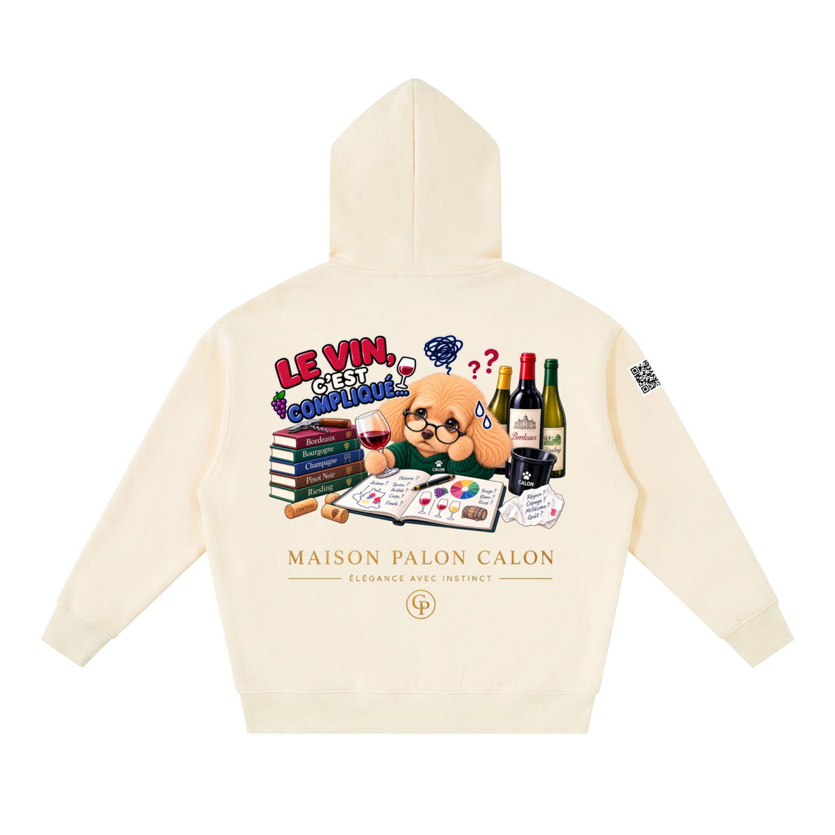 WINE SCHOLAR CALON | オーバーサイズ フリース ボクシー フーディー/Unisex Oversized Fleece Boxy Hoodie