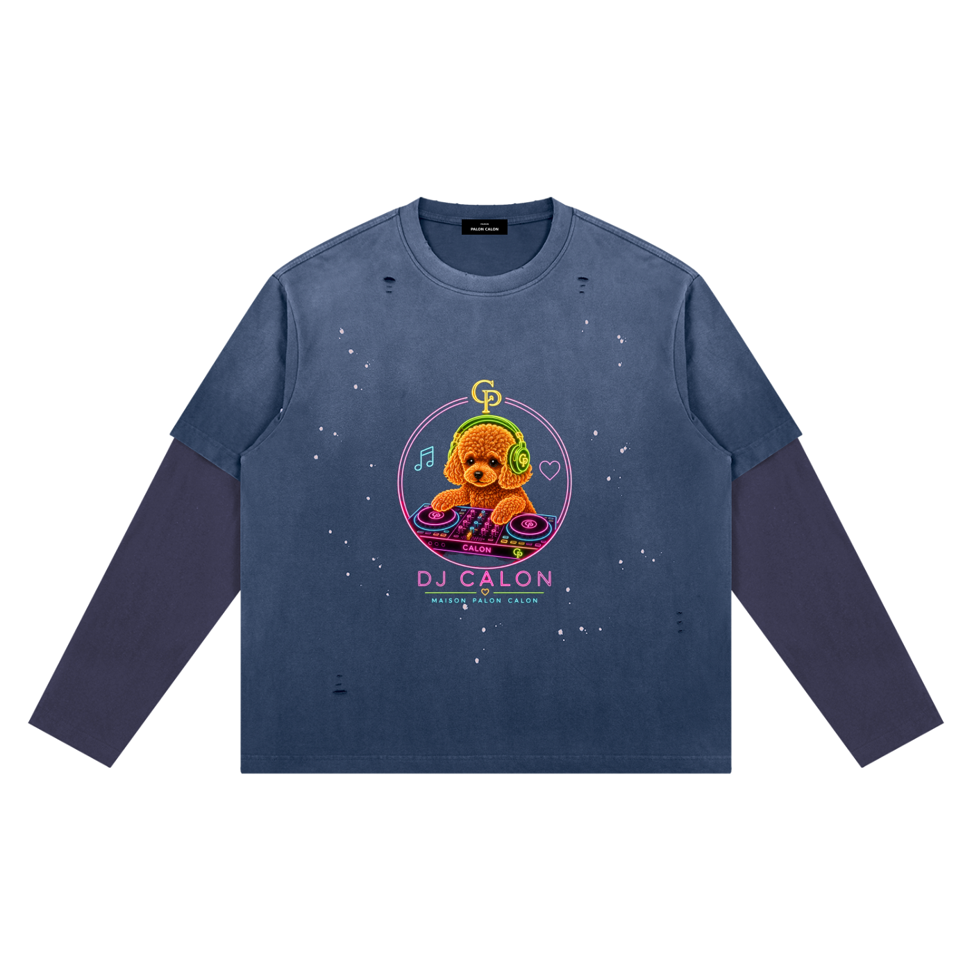 ユニセックス ヴィンテージウォッシュ ディストレスド レイヤーティー — Unisex Vintage Wash Distressed Layer T-Shirt
