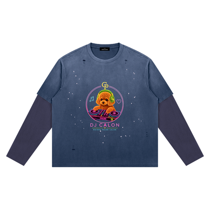 ユニセックス ヴィンテージウォッシュ ディストレスド レイヤーティー — Unisex Vintage Wash Distressed Layer T-Shirt