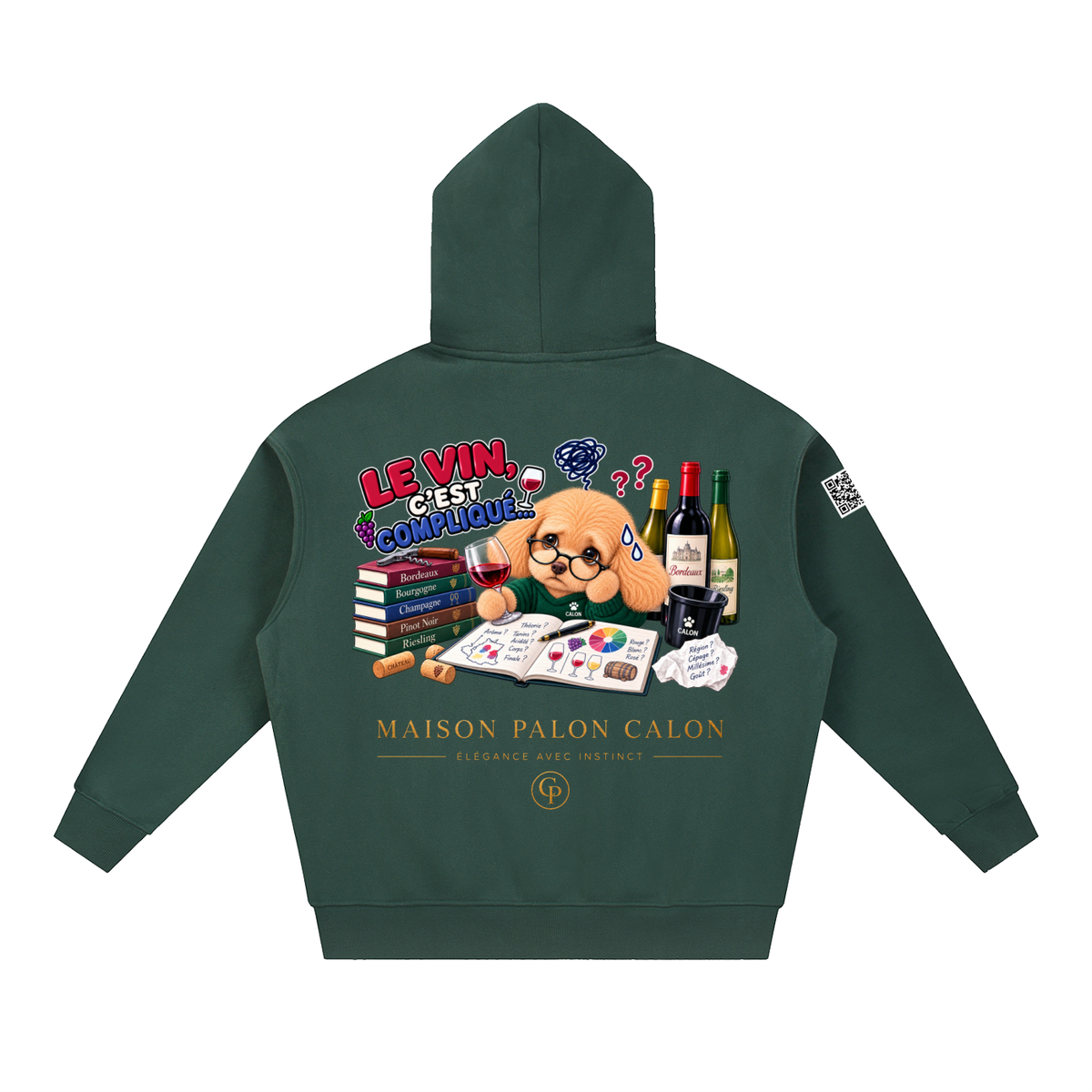WINE SCHOLAR CALON | オーバーサイズ フリース ボクシー フーディー/Unisex Oversized Fleece Boxy Hoodie