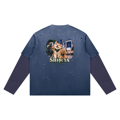 Unisex Vintage Wash Distressed Layer T-Shirt