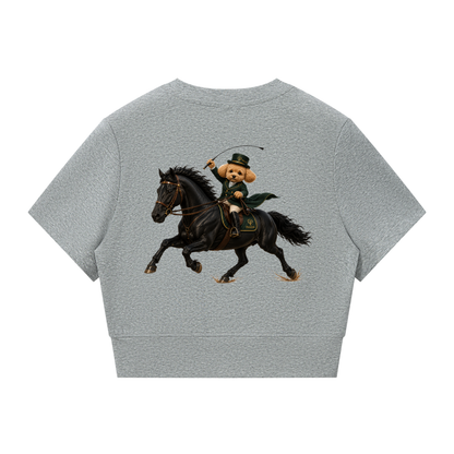 ウィメンズ パネリング フルジップ クロップT — Women's Paneling Full-Zip Crop T-Shirt