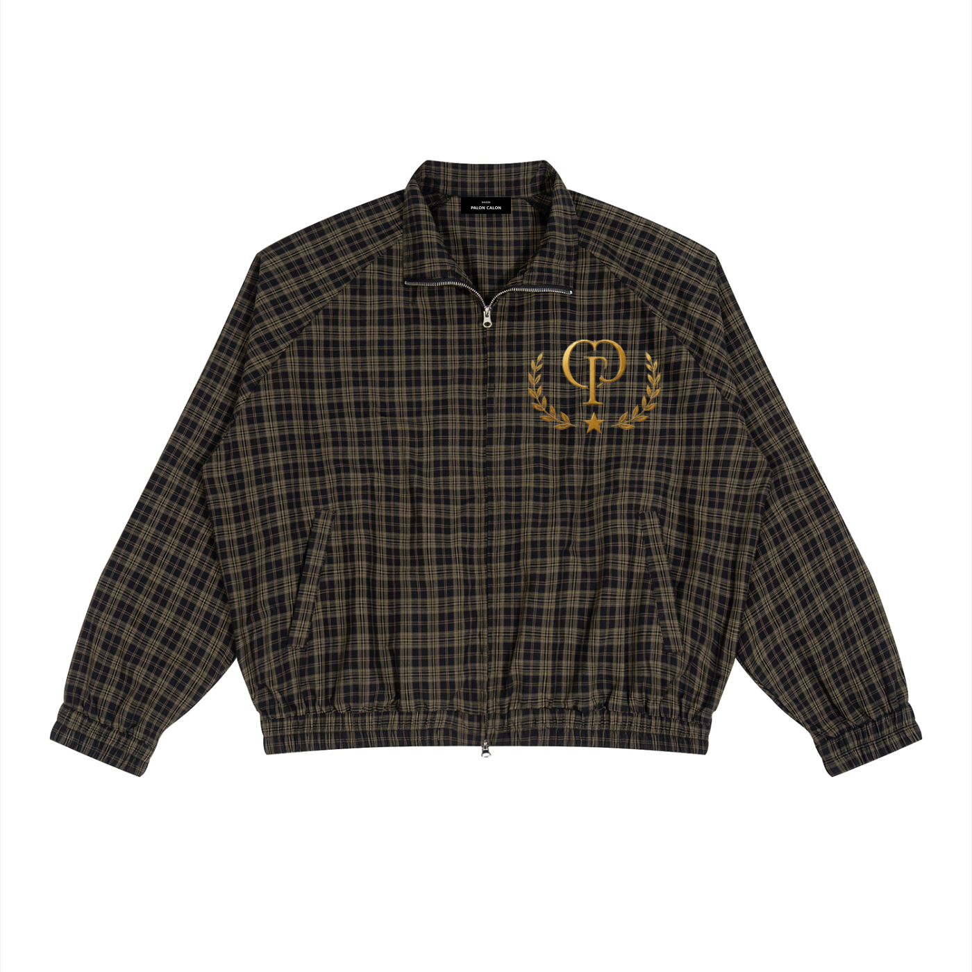 ユニセックス プレイド フルジップ トラックジャケット — Unisex Plaid Full-Zip Track Jacket