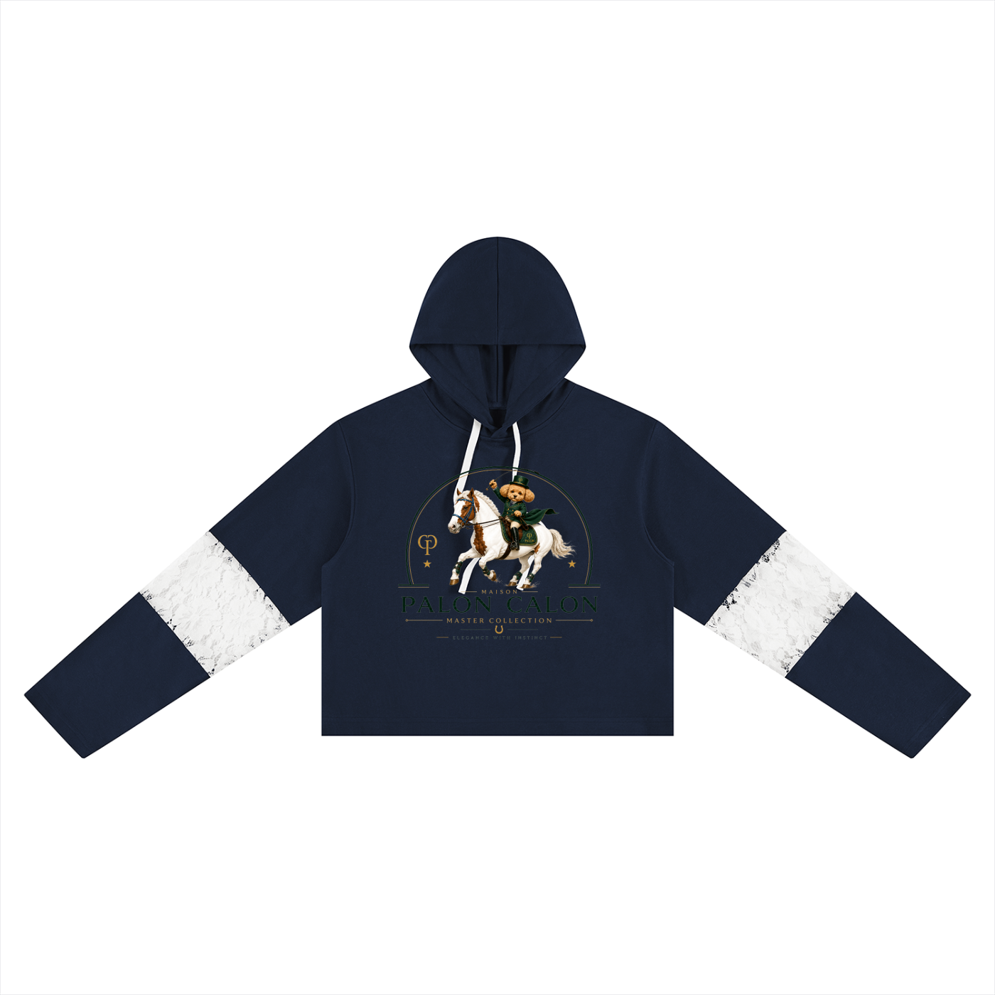 Women’s Cropped Lace-Panel Hoodie
