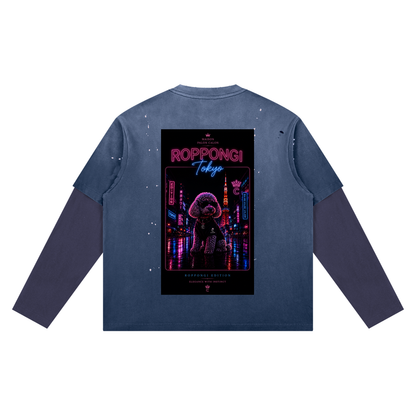 ユニセックス ヴィンテージウォッシュ ディストレスド レイヤーティー — Unisex Vintage Wash Distressed Layer T-Shirt