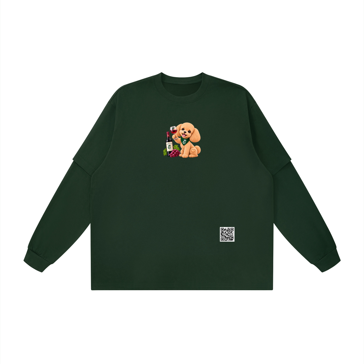 WINE SCHOLAR CALON | レイヤード オーバーサイズ Tシャツ（ユニセックス）/ Unisex Layered Oversized T-Shirt
