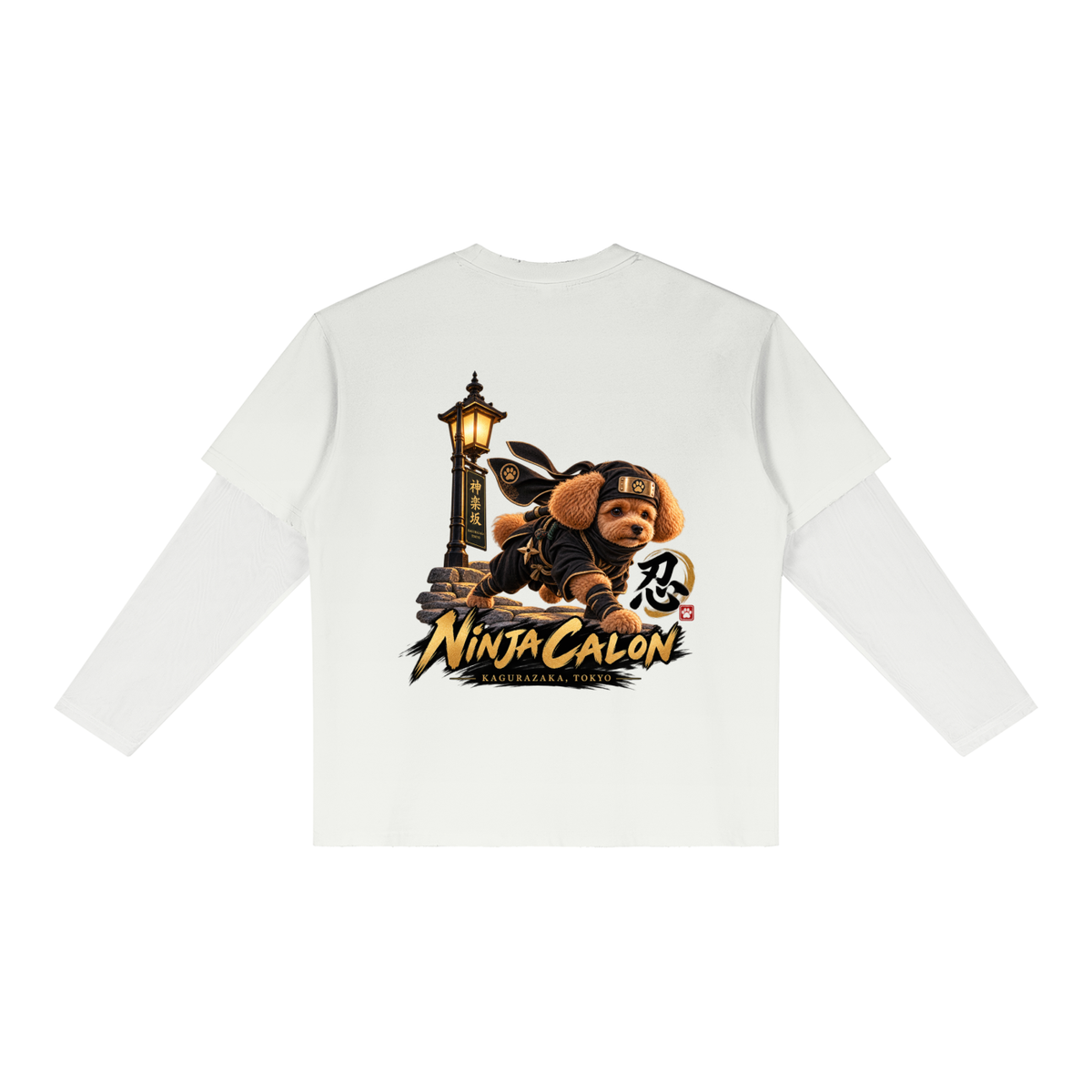 KAGURAZAKA | ユニセックス サンフェード レイヤー Tシャツ忍者 / Unisex Sunfade Layer T-Shirt