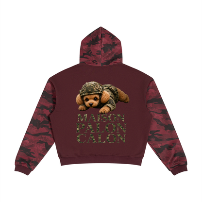 Unisex Colorblock Camo Full Zip Boxy Hoodie