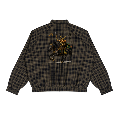 ユニセックス プレイド フルジップ トラックジャケット — Unisex Plaid Full-Zip Track Jacket