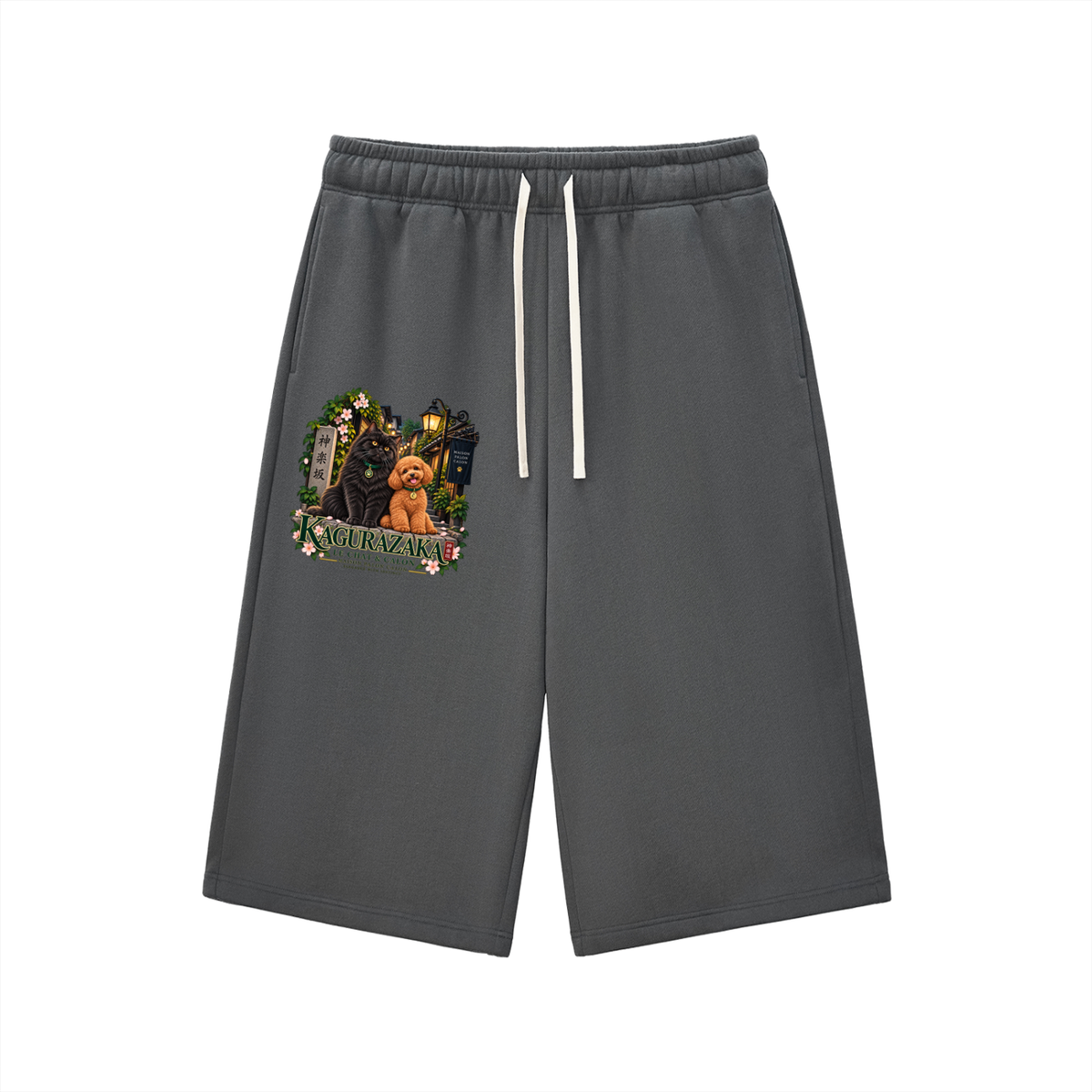 Relaxed Drawstring Three-quarter Sweatpants