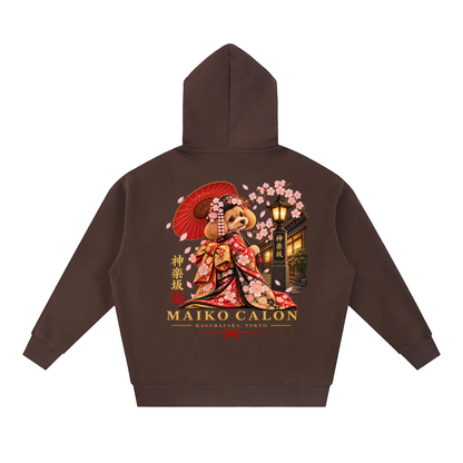 KAGURAZAKA | エッセンシャル オーバーサイズ フリース ボクシー フーディー舞妓 | Essential Oversized Fleece Boxy Hoodie