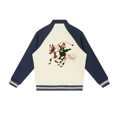 EQUESTRIAN CALON | ユニセックス コントラスト ラグラン ベースボールジャケット — Unisex Contrast Raglan Baseball Jacket