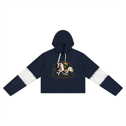 EQUESTRIAN CALON | レースパネルクロップドフーディー（レディース） / Women's Cropped Lace-Panel Hoodie