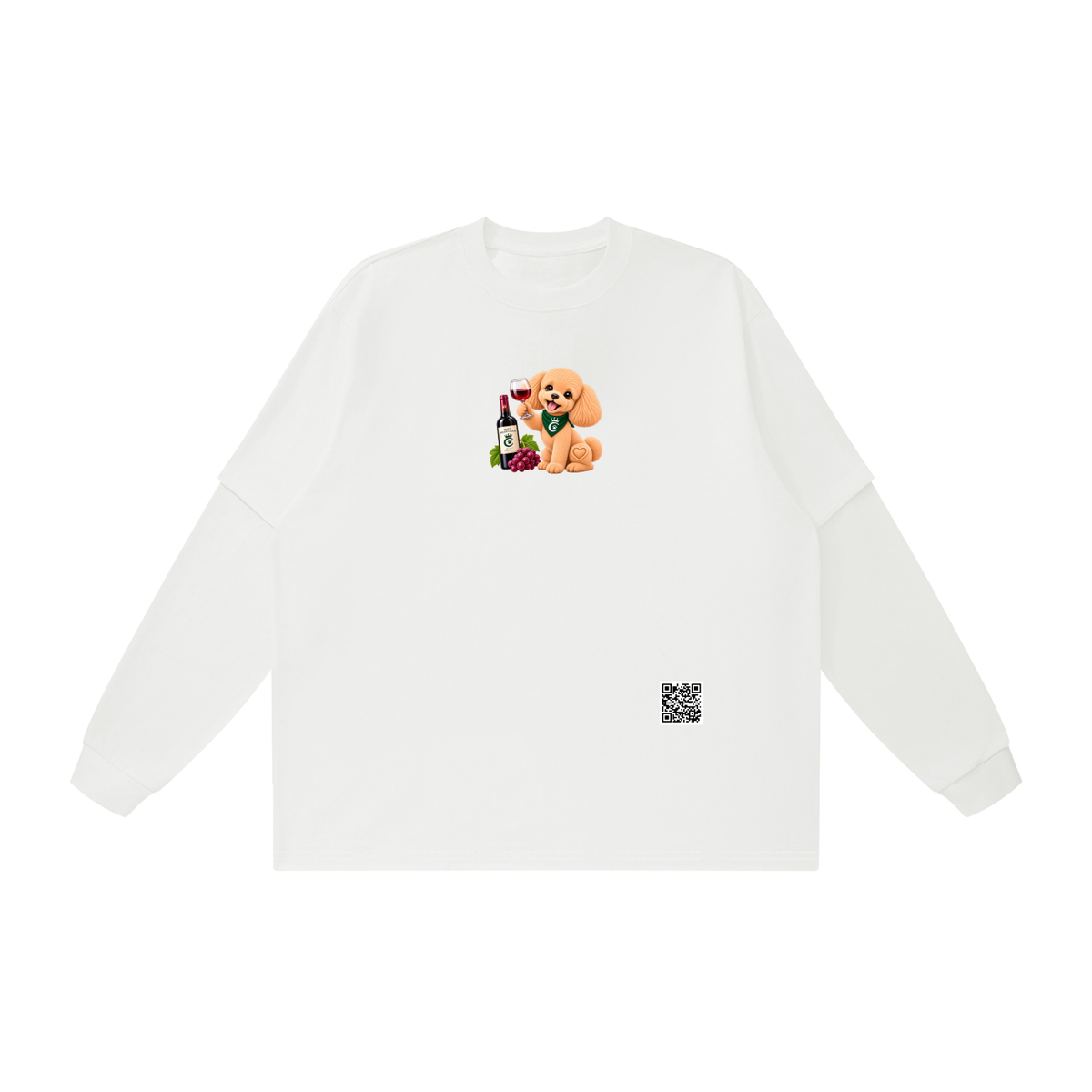 WINE SCHOLAR CALON | レイヤード オーバーサイズ Tシャツ（ユニセックス）/ Unisex Layered Oversized T-Shirt