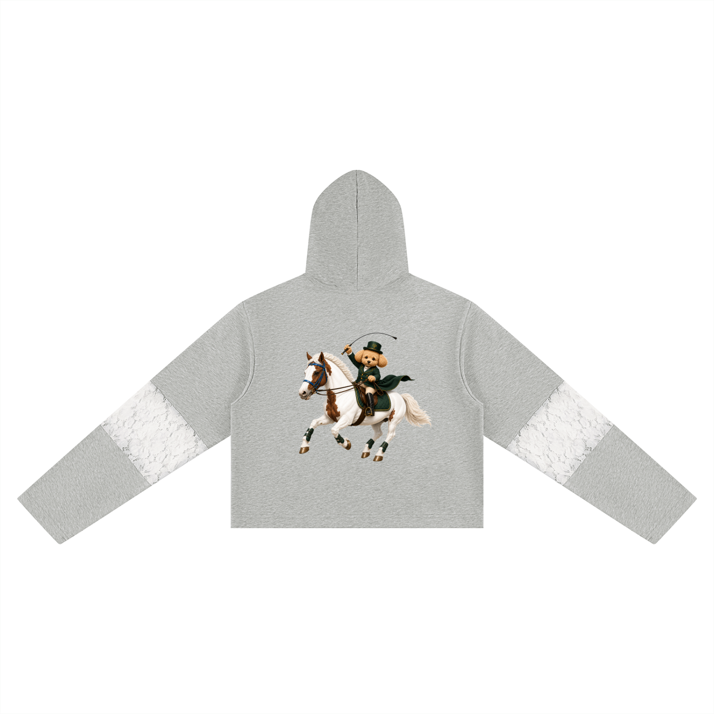 Women’s Cropped Lace-Panel Hoodie