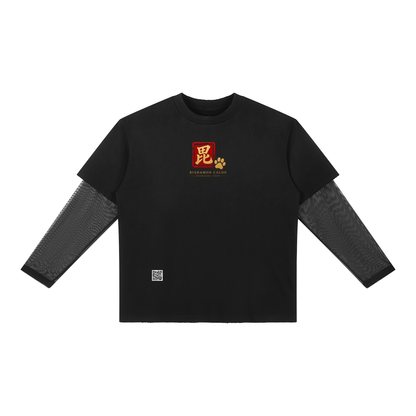 KAGURAZAKA | ユニセックス サンフェード レイヤー Tシャツ毘沙門 / Unisex Sunfade Layer T-Shirt