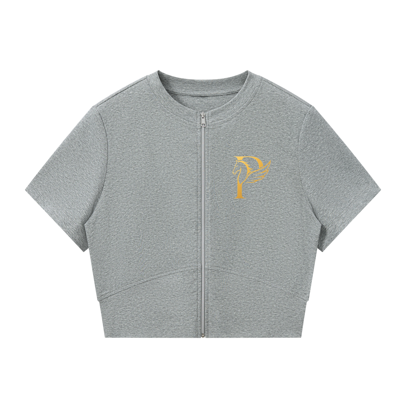 ウィメンズ パネリング フルジップ クロップT — Women's Paneling Full-Zip Crop T-Shirt