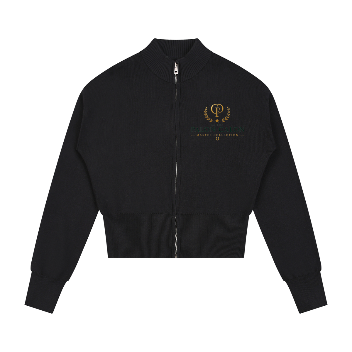 EQUESTRIAN CALON | ウィメンズ モックネック ジップアップ カーディガン — Women's Mock Neck Zip-Up Cardigan