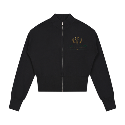 EQUESTRIAN CALON | ウィメンズ モックネック ジップアップ カーディガン — Women's Mock Neck Zip-Up Cardigan
