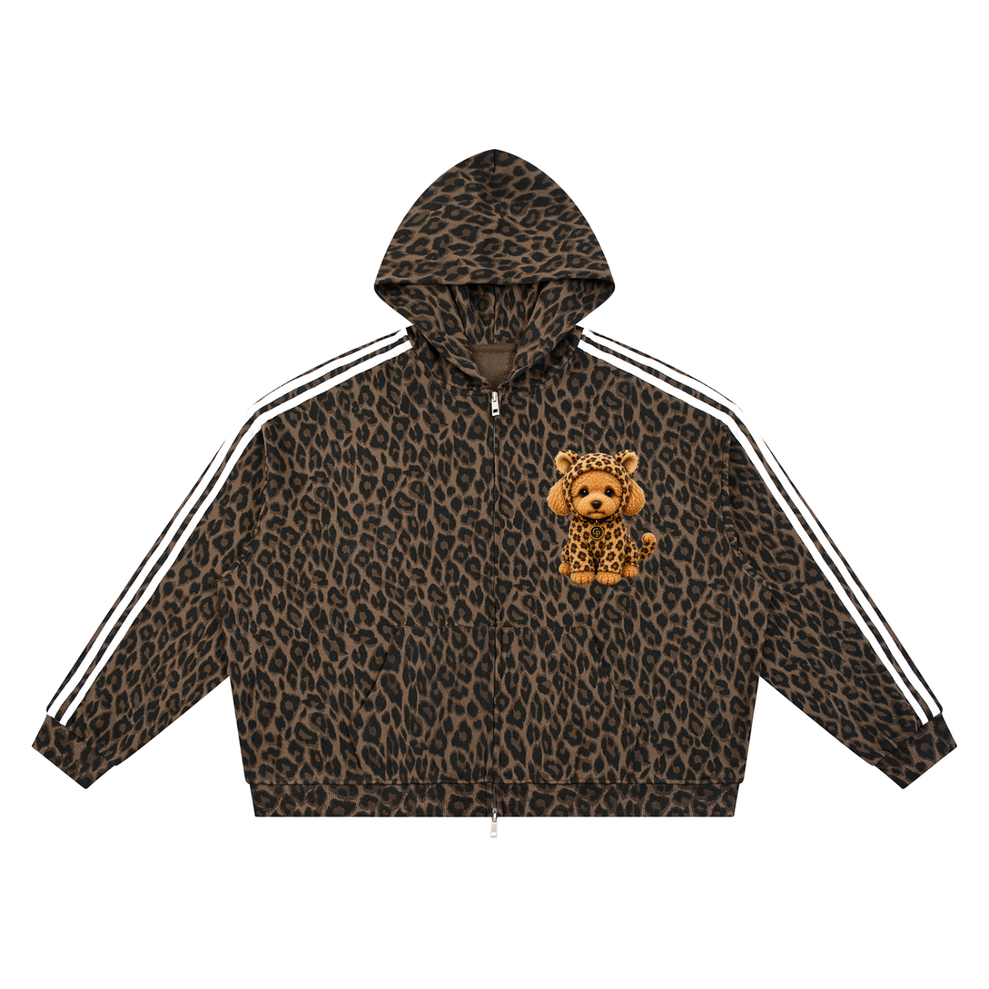 Unisex Leopard Full Zip Hoodie