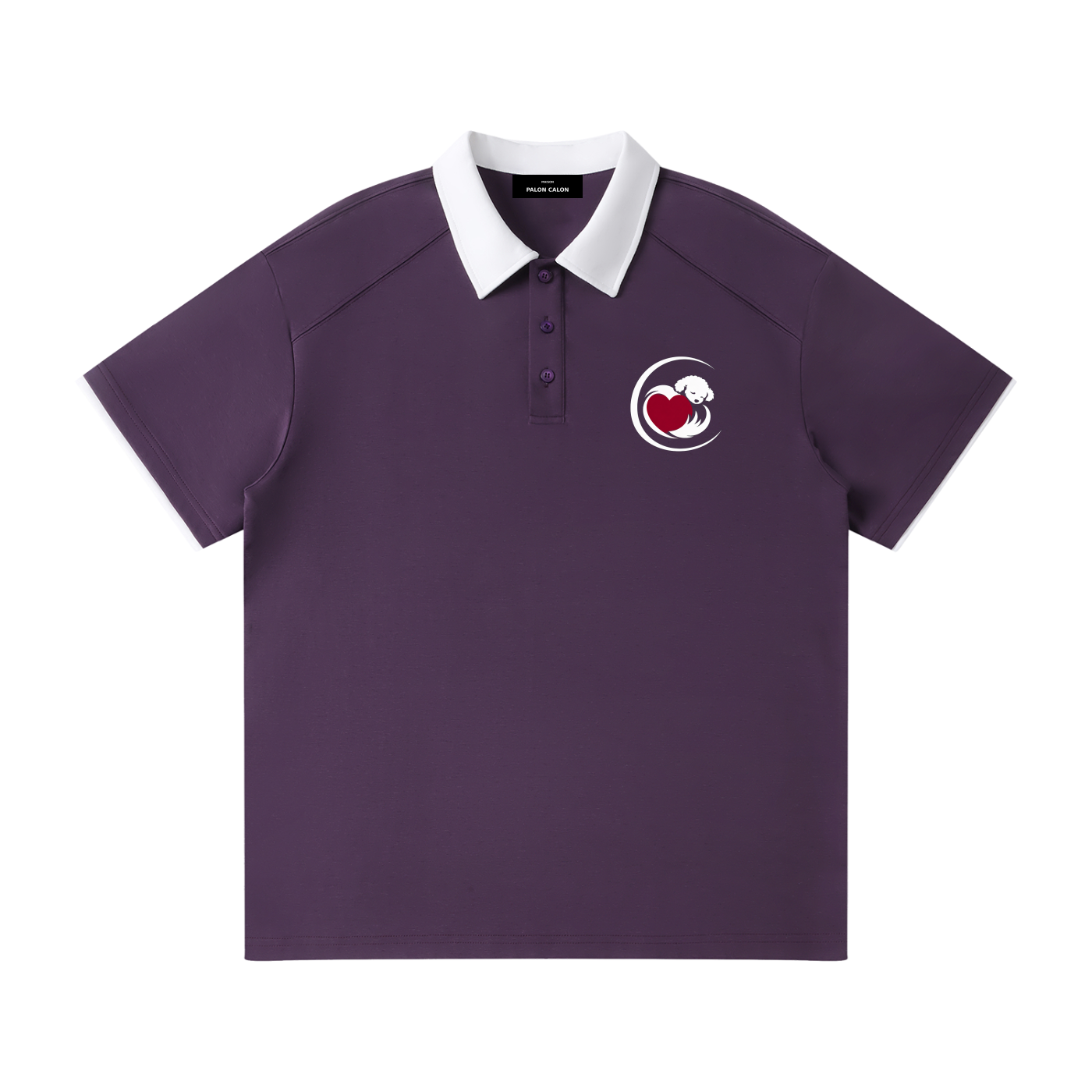 Contrast Collar Raglan Polo Shirt