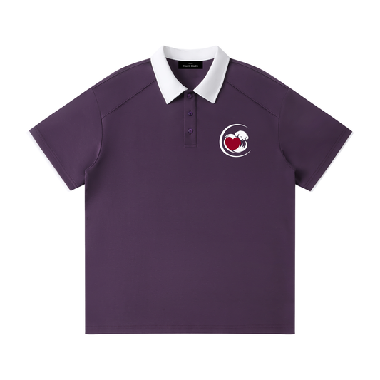 Contrast Collar Raglan Polo Shirt
