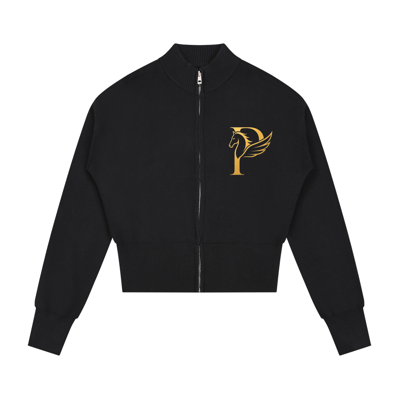 ウィメンズ モックネック ジップアップ カーディガン — Women's Mock Neck Zip-Up Cardigan