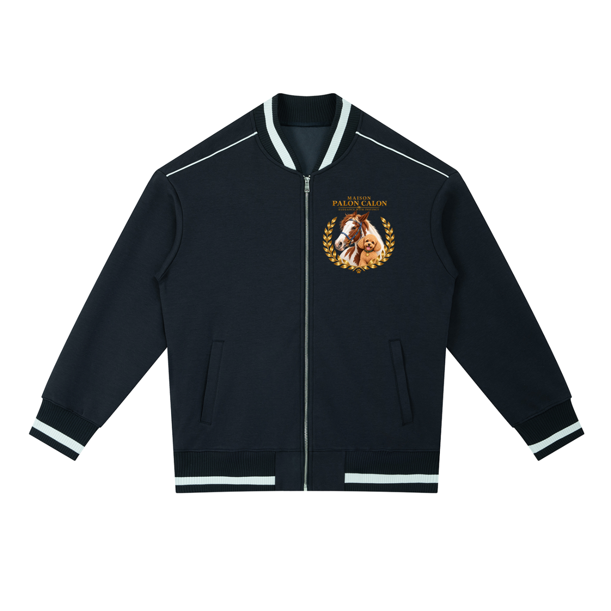 EQUESTRIAN CALON | コントラストパイピング ジップボンバージャケット / Contrast Piping Zip Bomber Jacket