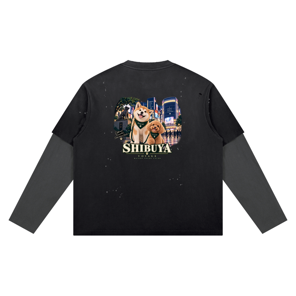 Unisex Vintage Wash Distressed Layer T-Shirt