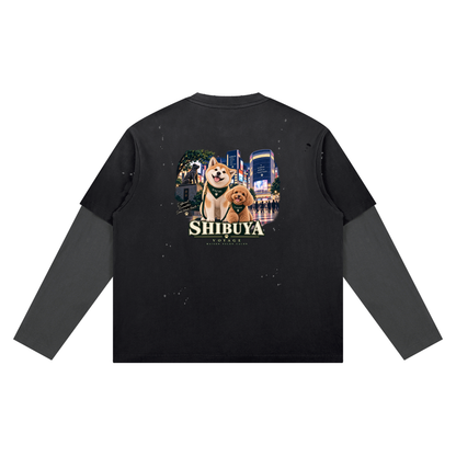 Unisex Vintage Wash Distressed Layer T-Shirt