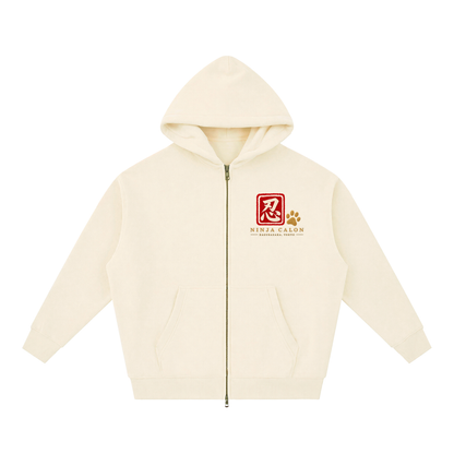 KAGURAZAKA | オーバーサイズ フリース ボクシー フーディー忍者 | Oversized Fleece Boxy Hoodie