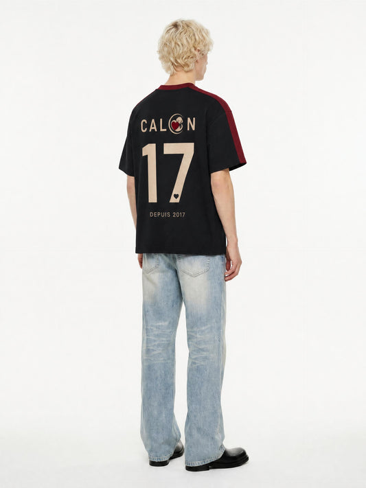 NUMBER 17 | ユニセックス カラーブロック ストライプ Tシャツ | Unisex Colorblock Striped T-Shirt