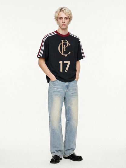 NUMBER 17 | ユニセックス カラーブロック ストライプ Tシャツ | Unisex Colorblock Striped T-Shirt