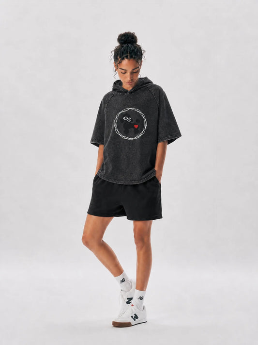 OSAKA | スノーウォッシュ フーデッド ボクシー Tシャツ | Snow Washed Hooded Boxy T-Shirt