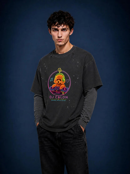 ROPPONGI | ユニセックス ヴィンテージウォッシュ ディストレスド レイヤーティー — Unisex Vintage Wash Distressed Layer T-Shirt