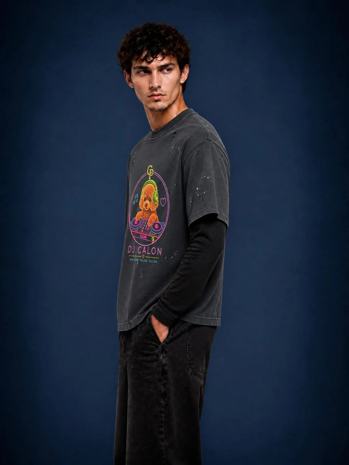 ROPPONGI | ユニセックス ヴィンテージウォッシュ ディストレスド レイヤーティー — Unisex Vintage Wash Distressed Layer T-Shirt