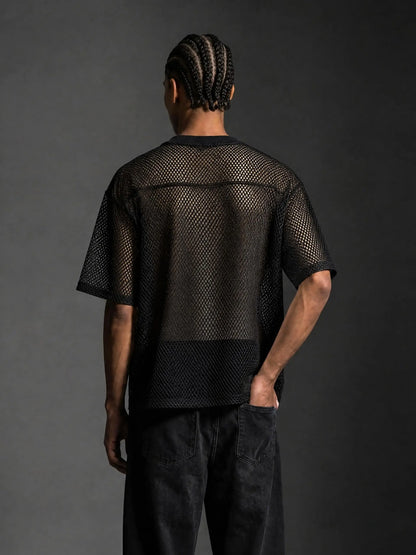 CALON HEART | ユニセックス シースルー ボクシー ネットTシャツ | Unisex See-Through Boxy Net T-Shirt